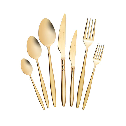 Ensemble de couverts Karaca Laurel Dual Gold pour 6 personnes
