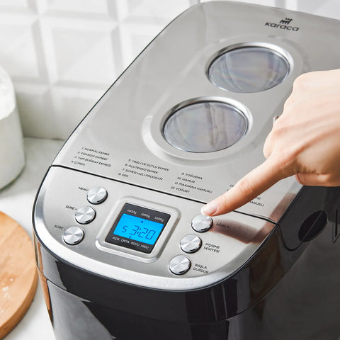 Karaca BakeXL – Machine à Pétrir, Machine à Confiture, Yaourtière, Machine à Pain Inox, 1500 g, Livre de Recettes avec 45 Recettes