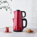 Théière Karaca Tea Break en acier inoxydable, rouge