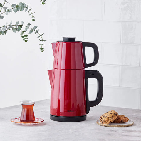 Théière Karaca Tea Break en acier inoxydable, rouge