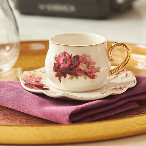 KARACA ROSA 2 KİŞİLİK KAHVE FİNCA, BEYAZ