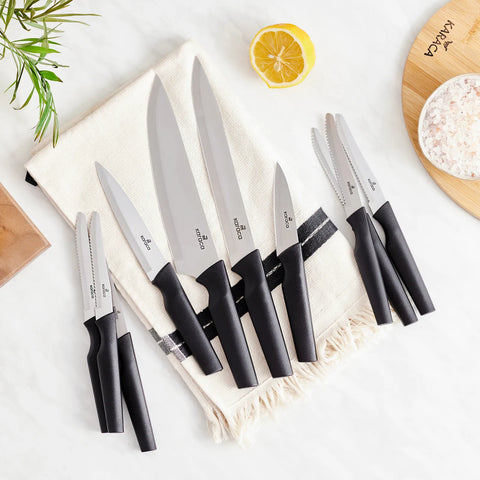 DR INOX BUNDLE 10 PARÇA BIÇAK SET, SİYAH
