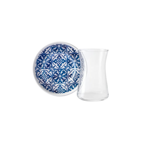 Service à thé Karaca, 12 pièces, 170 ml, bleu