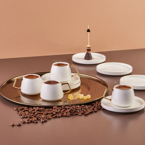 Service à café Karaca Streamline Saturn pour 6 personnes, 12 pièces, 90 ml