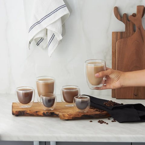 Tasses Karaca à double paroi en verre borosilicate, 6 pièces