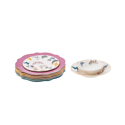 Service de table en porcelaine Karaca Flying pour 6 personnes, 18 pièces