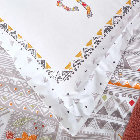 Parure de lit Karaca Home Halig avec housse de couette 100 % coton pour lit 2 personnes et couverture offerte