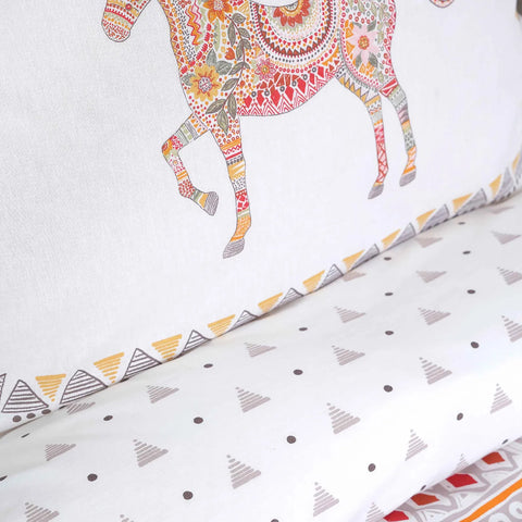 Parure de lit Karaca Home Halig avec housse de couette 100 % coton pour lit 2 personnes et couverture offerte