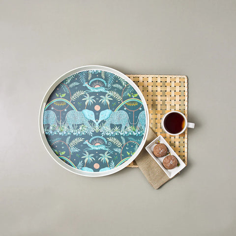 Plateau rond Karaca éléphant, 35 cm