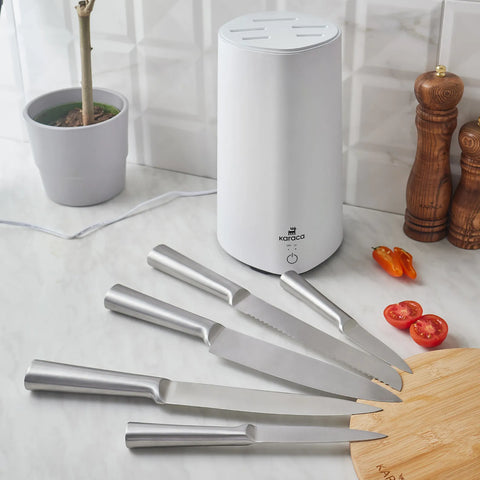 Karaca Meister Set de Couteaux avec Support Stérilisateur Blanc