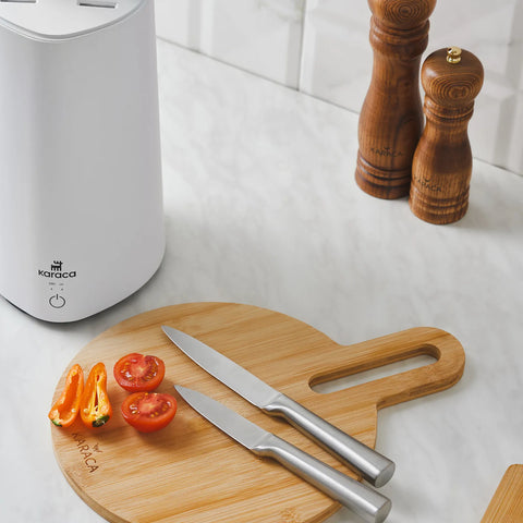 Karaca Meister Set de Couteaux avec Support Stérilisateur Blanc