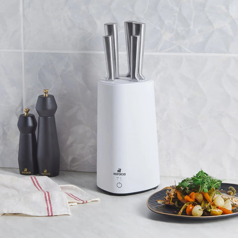Karaca Meister Set de Couteaux avec Support Stérilisateur Blanc