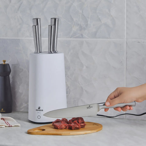 Karaca Meister Set de Couteaux avec Support Stérilisateur Blanc