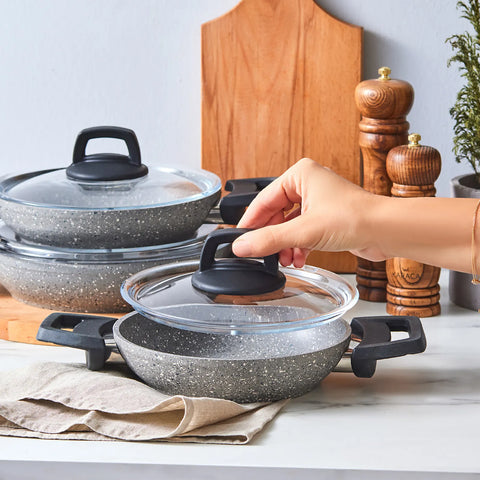 Batterie de cuisine Karaca Hira Biogranit, 6 pièces, gris