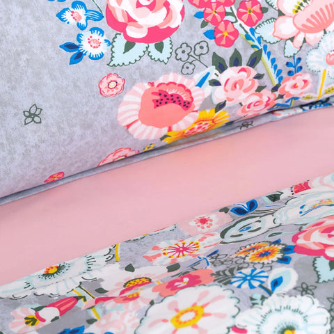 Parure de lit Karaca Home Dulce avec housse de couette 100 % coton pour lit double, bleu