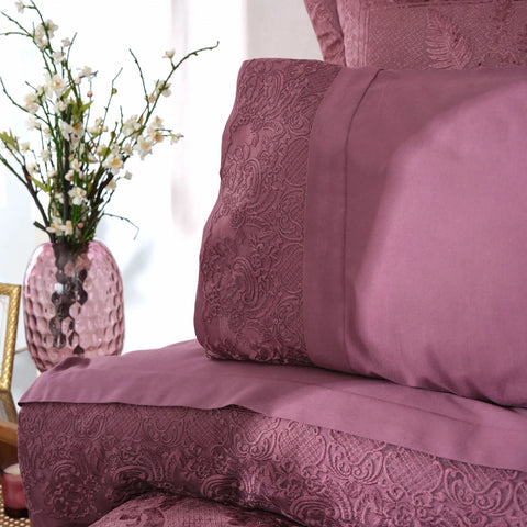 Parure de lit Karaca Home Victoria pour lit 2 personnes, 7 pièces, violet