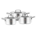 Batterie de cuisine Karaca Arya en acier taille moyenne, 6 pièces
