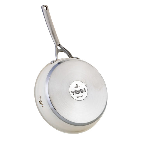Batterie de cuisine Karaca en acier inoxydable, 7 pièces, couleur crème