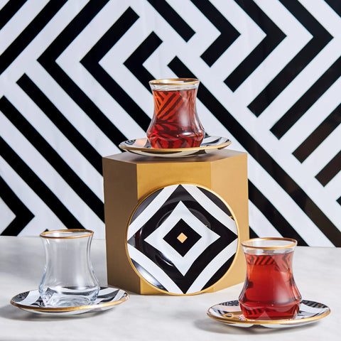 KARACA PLAYFUL 6 KİŞİLİK ÇAY SETİ, SİYAH