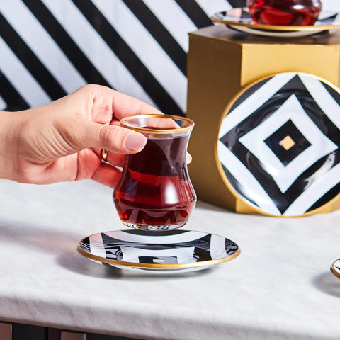 KARACA PLAYFUL 6 KİŞİLİK ÇAY SETİ, SİYAH