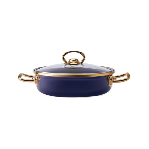 Batterie de cuisine Karaca Piraye en émail, 3 pièces, bleu marine