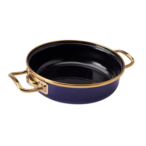 Batterie de cuisine Karaca Piraye en émail, 3 pièces, bleu marine