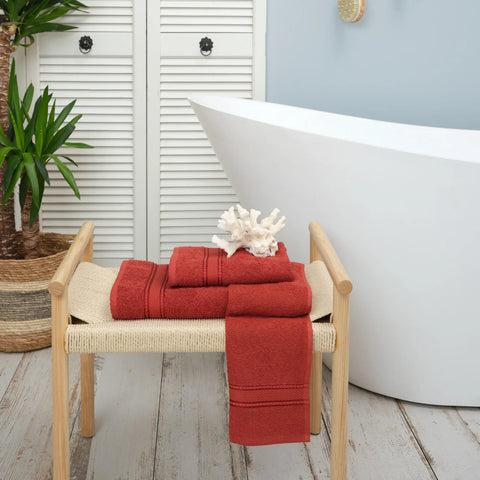 Serviette pour le visage Karaca Home Daily Soft 100% coton, 50x90 cm, rouge