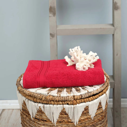 Serviette de bain Karaca Home Daily Soft 100% coton, 70x140 cm, rouge