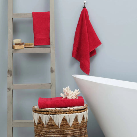 Serviette de bain Karaca Home Daily Soft 100% coton, 70x140 cm, rouge