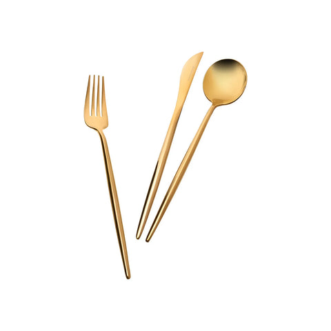 Couverts Karaca Jupiter pour 12 personnes avec coffret, 60 pièces, couleur or mat