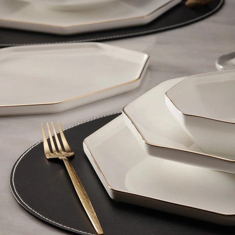 Service de table Karaca Fine Pearl Extra Eight Corner pour 12 personnes, 62 pièces