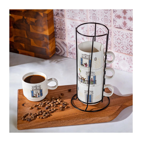 Tasse à thé avec support Karaca Melody, 4 pièces
