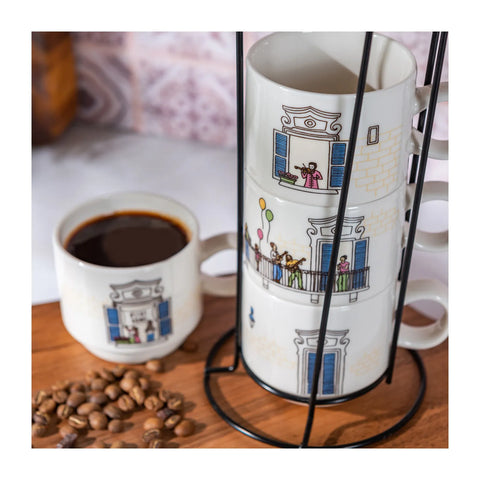 Tasse à thé avec support Karaca Melody, 4 pièces