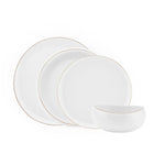 Service de table en porcelaine Karaca Streamline Hole pour 6 personnes, 24 pièces, doré