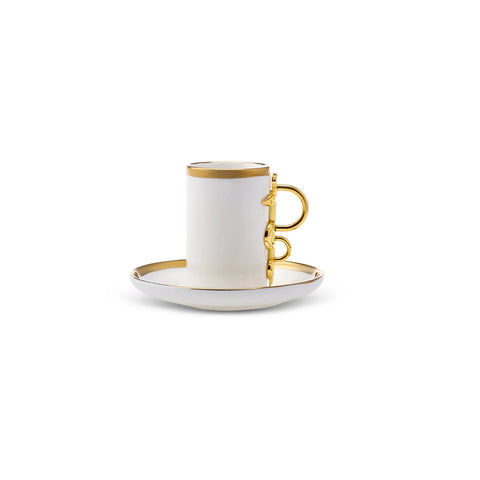 Coffret de tasses à café Karaca Sahmeran pour 2 personnes, 100 ml, blanc