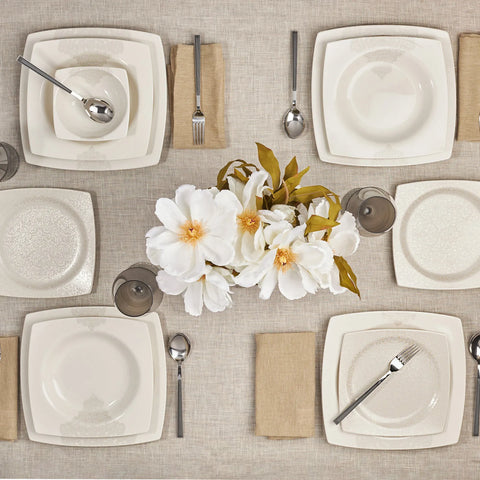 Service de table Karaca Flava pour 6 personnes, 24 pièces, porcelaine 