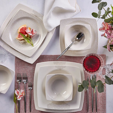 Service de table Karaca Flava pour 6 personnes, 24 pièces, porcelaine 
