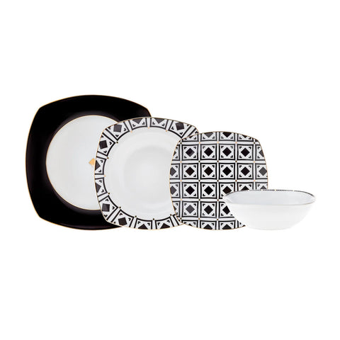 Service de table en porcelaine Karaca Monochrome pour 6 personnes, 24 pièces