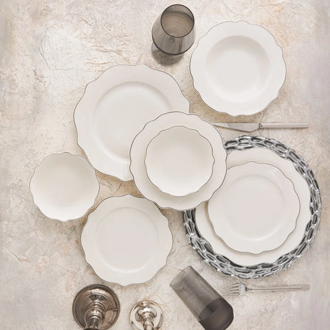 Service de table Karaca Almond Platin Line pour 6 personnes, 24 pièces, porcelaine