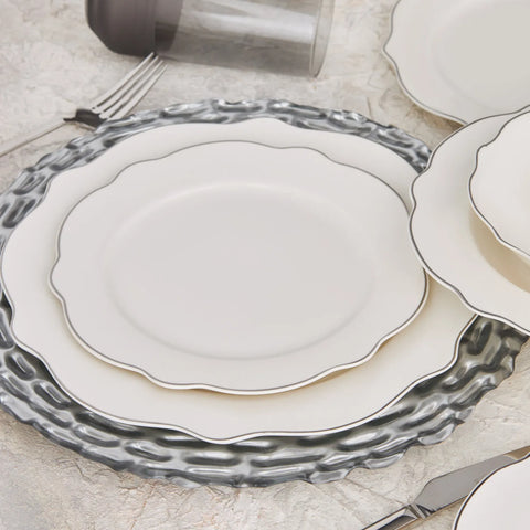 Service de table Karaca Almond Platin Line pour 6 personnes, 24 pièces, porcelaine