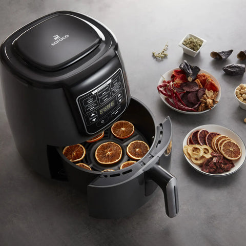 Karaca Air Cook XL 2 en 1 Airfryer parlant, noir et chrome
