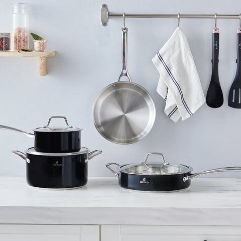 Batterie de cuisine Karaca en acier inoxydable, 7 pièces, anthracite