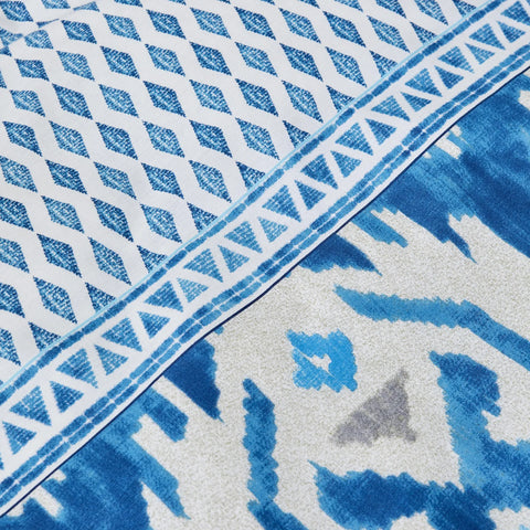 Parure de lit Karaca Home Neos pour lit double, 100% coton, bleu