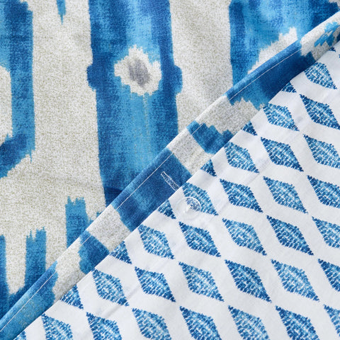 Parure de lit Karaca Home Neos pour lit double, 100% coton, bleu
