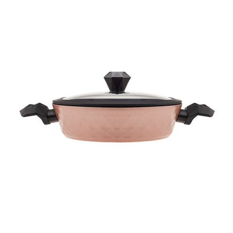 Batterie de cuisine Karaca Bio Diamond compatible induction avec poignées antibactériennes, 7 pièces, couleur or rose