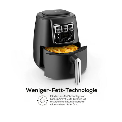 Karaca Air Cook XL 2 en 1 Airfryer parlant, noir et chrome