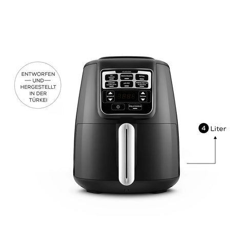 Karaca Air Cook XL 2 en 1 Airfryer parlant, noir et chrome