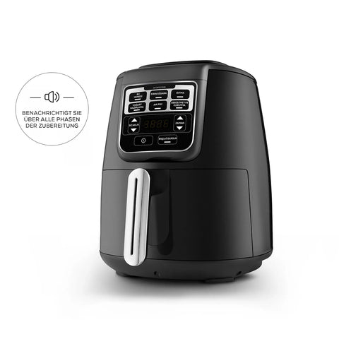 Karaca Air Cook XL 2 en 1 Airfryer parlant, noir et chrome