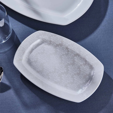 Service de table Karaca Deren Cream pour 12 personnes, 60 pièces, porcelaine, carrées/rectangulaires