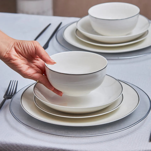Service de table Karaca Leon pour 6 personnes, 24 pièces, platine